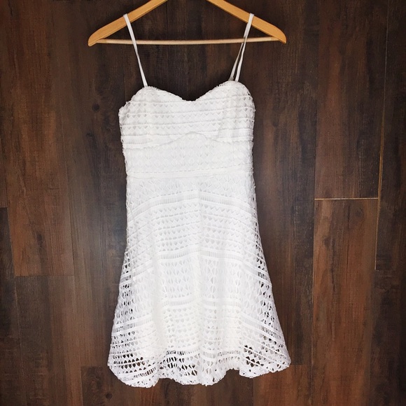Lulus Dresses & Skirts - LuLu’s White Spaghetti Strap Lace Dress #566